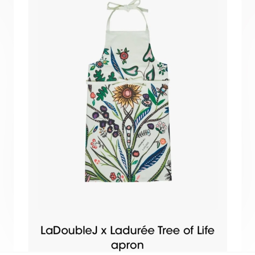 LaDoubleJ X Ladurée Tree of Life Designer Apron, NWT